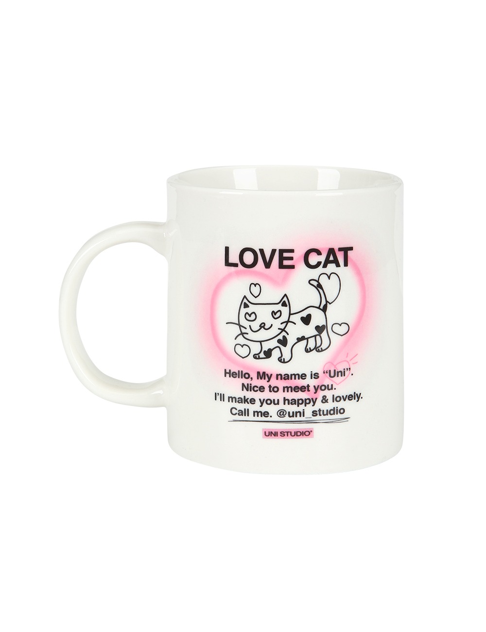 LOVE CAT MUG CUP (WHITE)